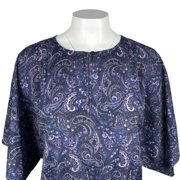 MICHAEL Michael Kors Paisley Tie Front Blouse Sz Small Wide Sleeves - Picture 2 of 6